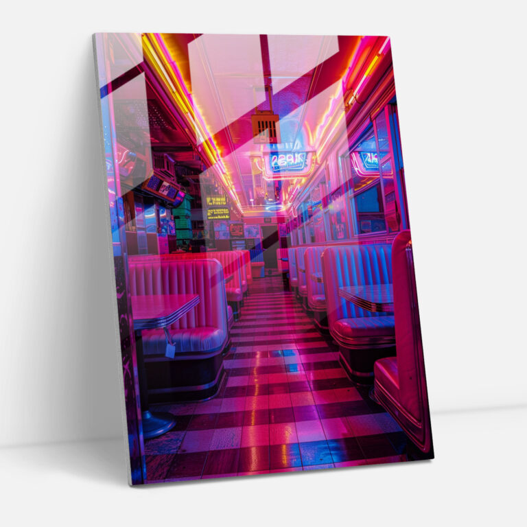 Popart Style Glass Wall Art - Popart, Captivating, Retro Diner, Wall Decoration