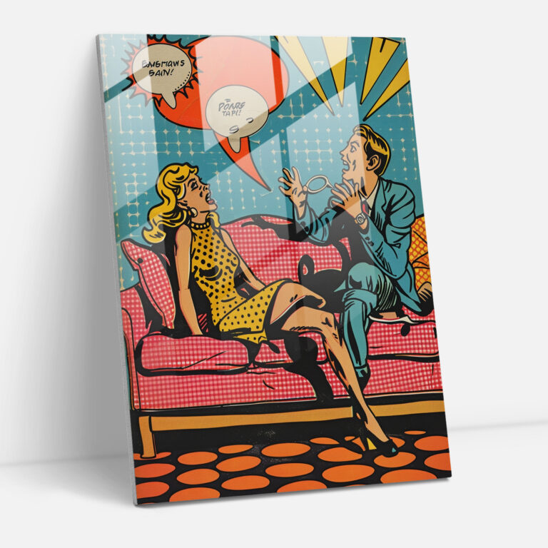 Popart Style Wall Decoration - Popart, Playful, Glass Art, Comic Book
