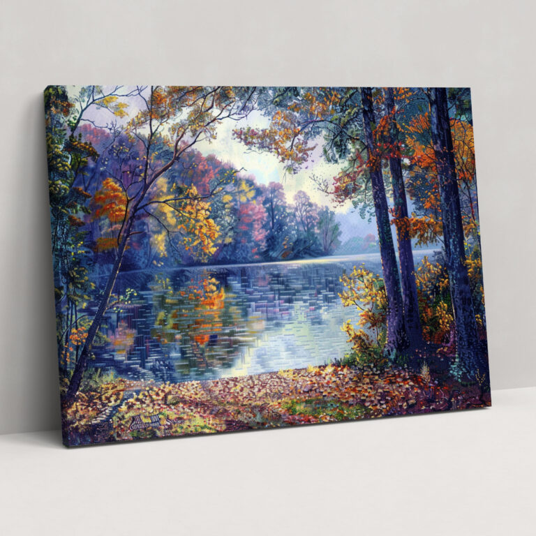 Nature Landscape Pointillism Wall Art - Pointillism, Home Decoration, Wall Decoration, Pointillism