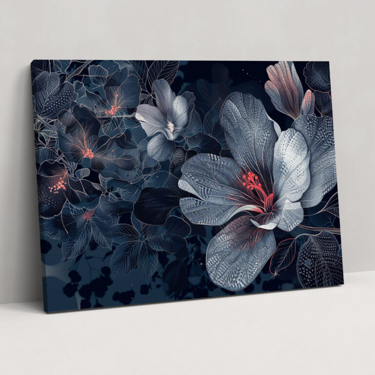 Elegant Floral Pointillism Canvas Wall Art - Pointillism, Wall Decoration, Canvas Wall Art, Pointillism