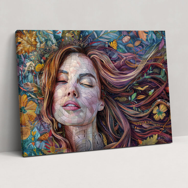 Nature Portrait Pointillism Canvas Print - Pointillism, Wall Art, Pointillism, Wall Decoration