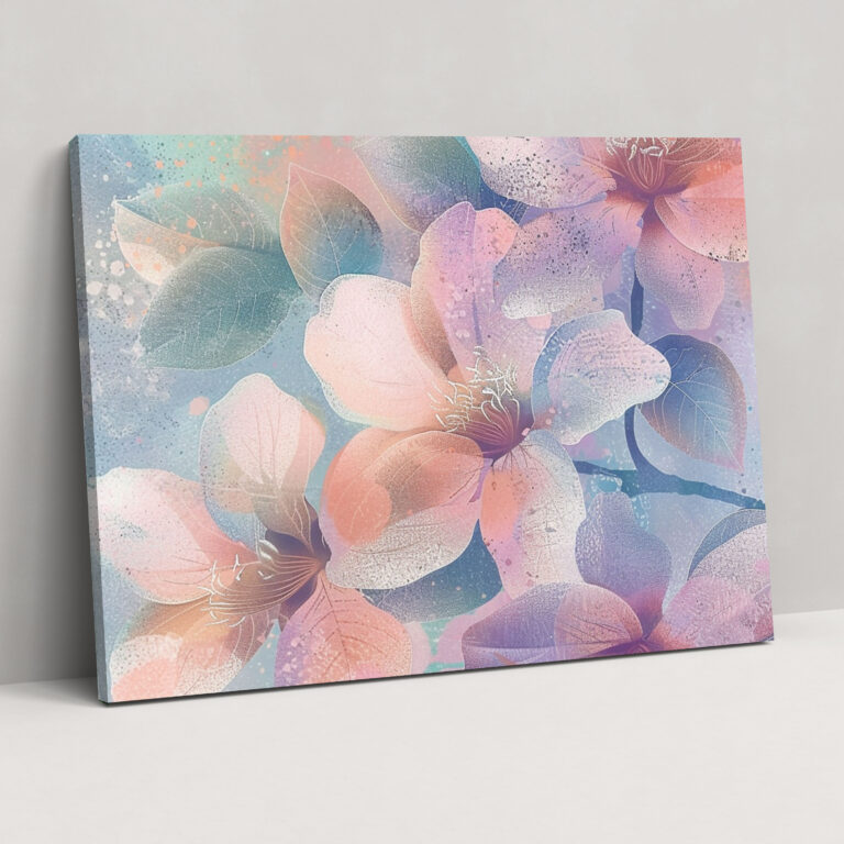 Floral Pointillism Canvas Print Wall Decoration - Pointillism, Canvas Wall Art, Canvas, Canvas Print