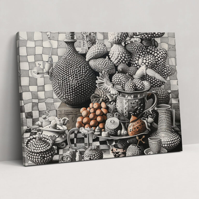 Still Life Pointillism Canvas Print Wall Decoration - Pointillism, Canvas Wall Art, Wall Art, Home Decoration