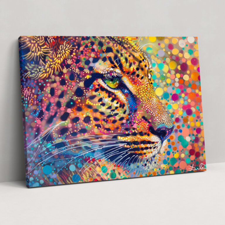 Pointillism Animal Magic Wall Art - Pointillism, Pointillism, Canvas Wall Art, Animal Portrait
