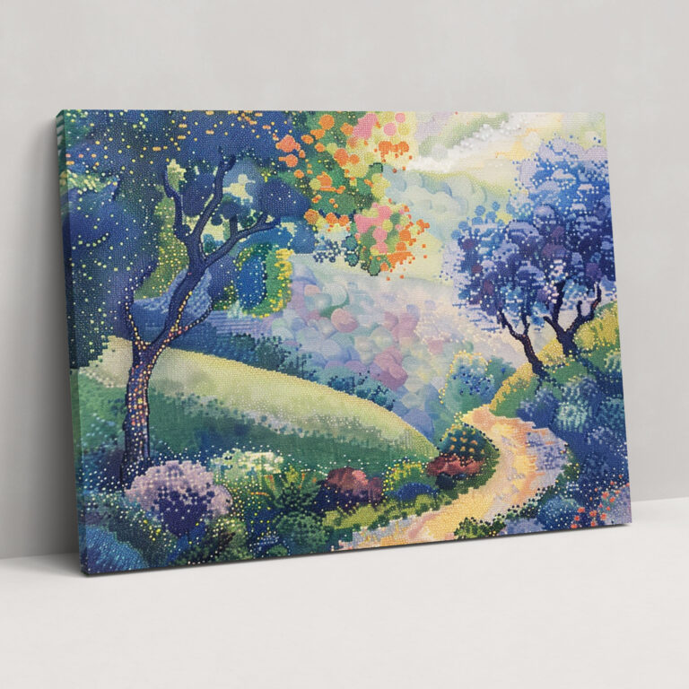 Dreamy Pointillism Canvas Print - Pointillism, Wall Decoration, Canvas Wall Art, Canvas