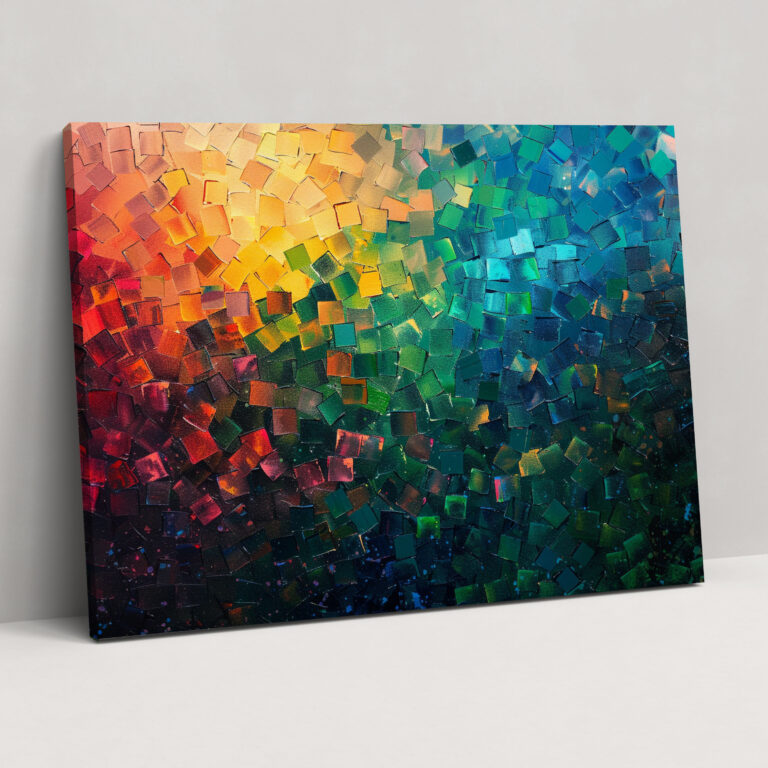 Abstract Geometric Pointillism Wall Decoration - Pointillism, Canvas Wall Art, Canvas Print, Canvas