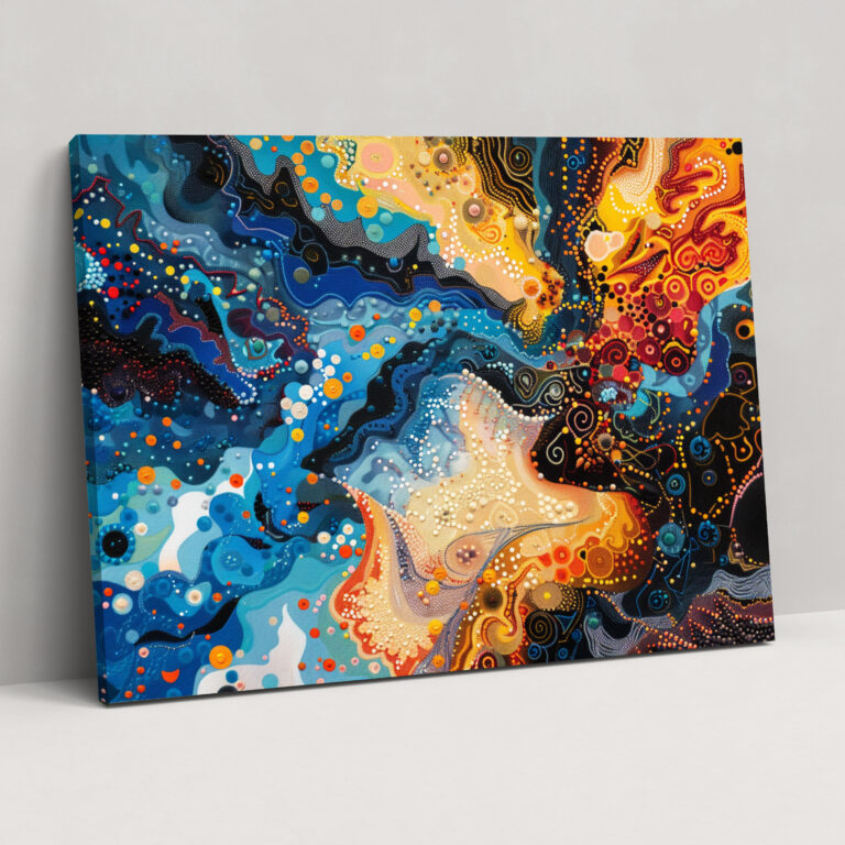 Dynamic Abstract Pointillism Canvas Print - Pointillism, Wall Art, Canvas Print, Canvas Wall Art
