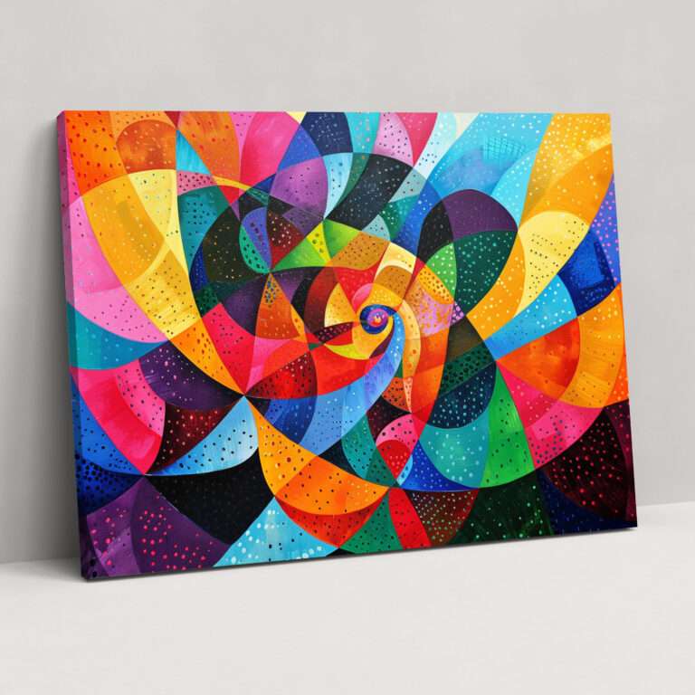 Vibrant Geometric Canvas Wall Art - Pointillism, Canvas Print, Canvas, Home Decoration