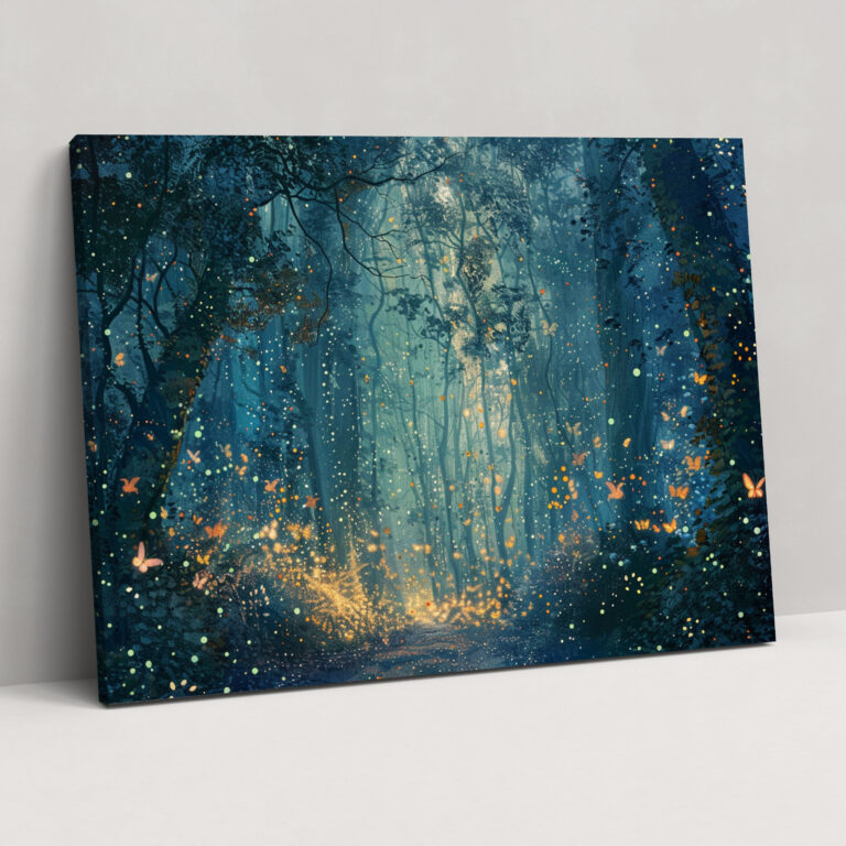 Fairytale Forest Canvas Print - Pointillism, Wall Decoration, Home Decoration, Wall Art
