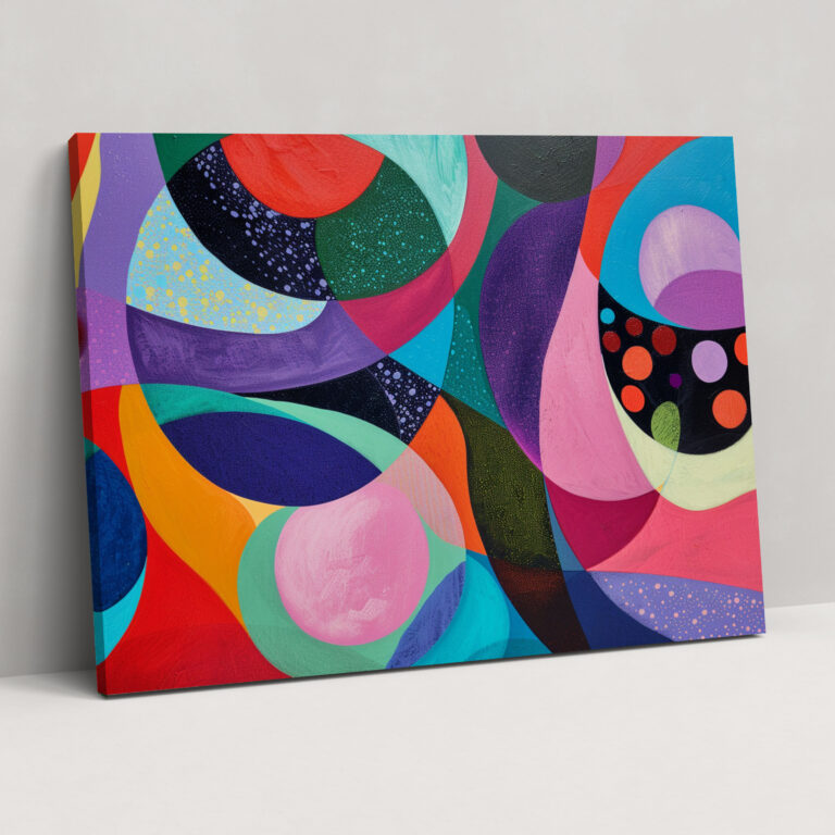Pointillism Abstract Shapes Wall Art - Pointillism, Abstract, Bold, Canvas