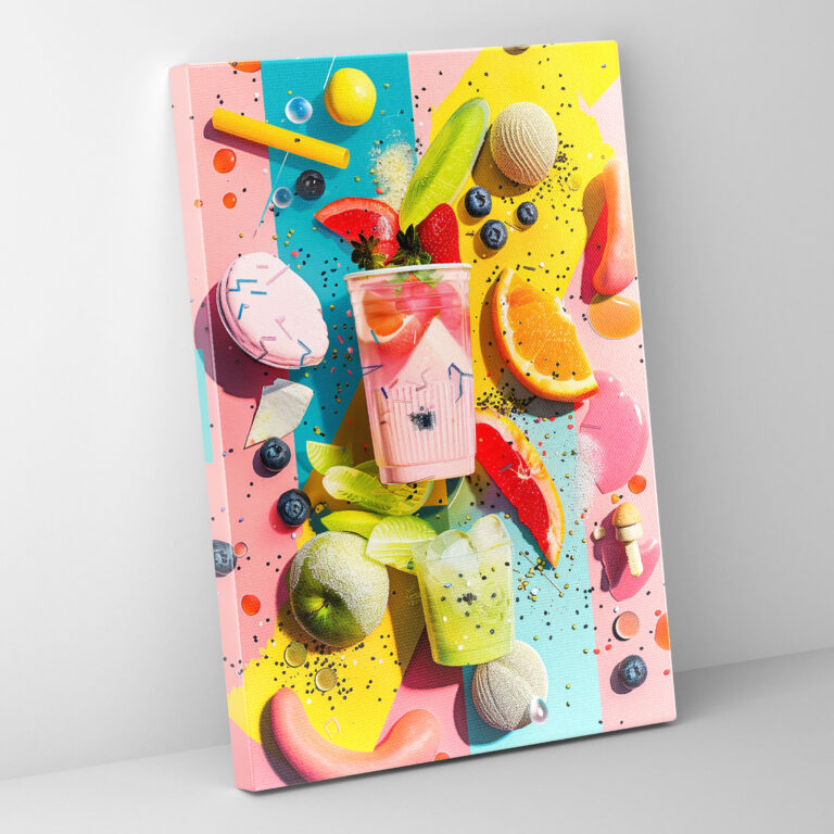 Popart Style Canvas Wall Art - Popart, Playful Design, Collage, Canvas Wall Art