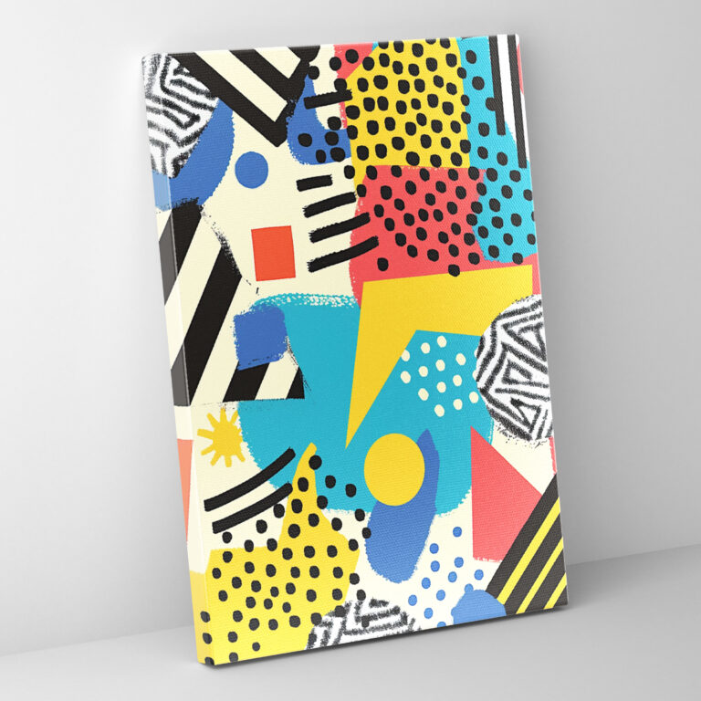 Popart Style Canvas Wall Decoration - Popart, Vibrant Colors, Popart Style, Geometric Shapes