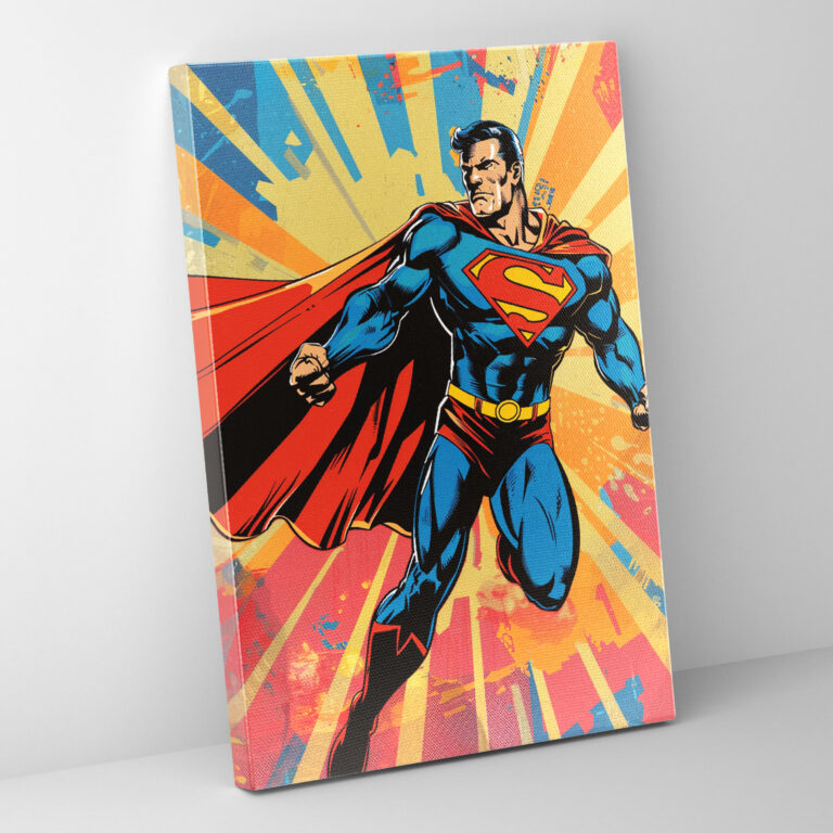 Popart Style Canvas Print: Superhero In Action Wall Art - Popart, Comic Book Style, Wall Art, Popart Style
