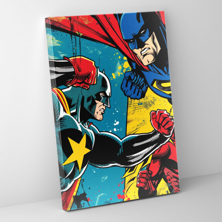 Popart Style Superhero Canvas Print - Popart, Comic Book, Superhero, Wall Art