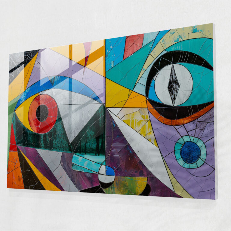 Pablo Picasso Glass Print - Abstract Geometric Shapes - Pablo Picasso, Modern Art, Wall Decoration, Home Decoration