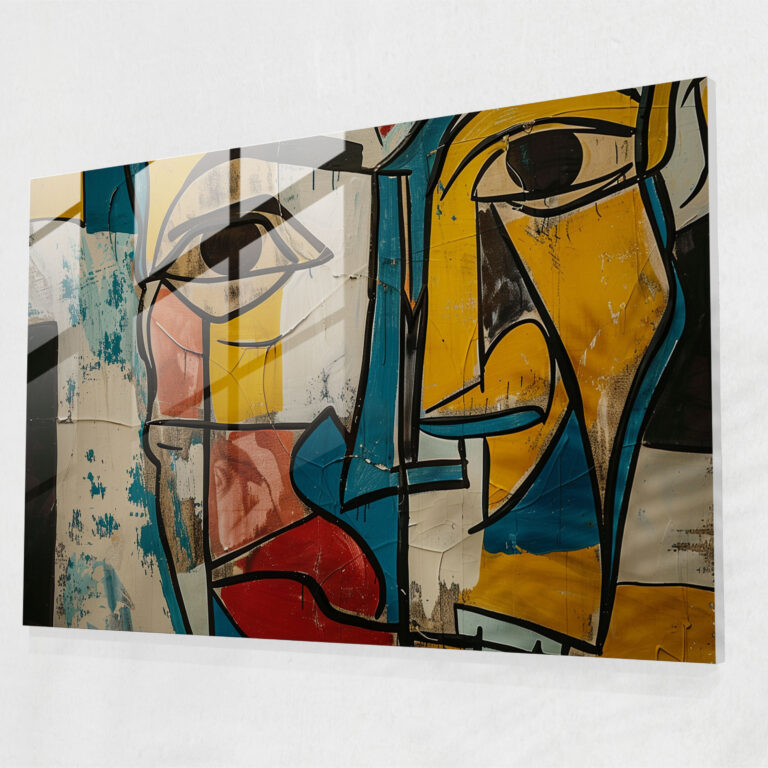 Pablo Picasso Glass Print - Abstract Portrait - Pablo Picasso, Wall Decoration, Glass Art, Glass Print