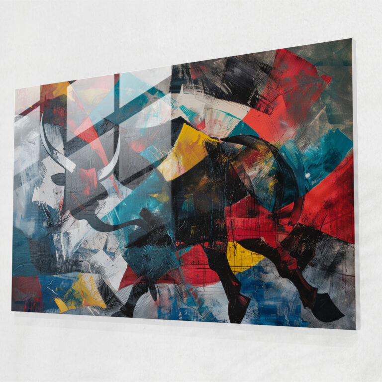 Pablo Picasso Glass Print - Bullfight Abstract - Pablo Picasso, Pablo Picasso, Bullfight, Drama