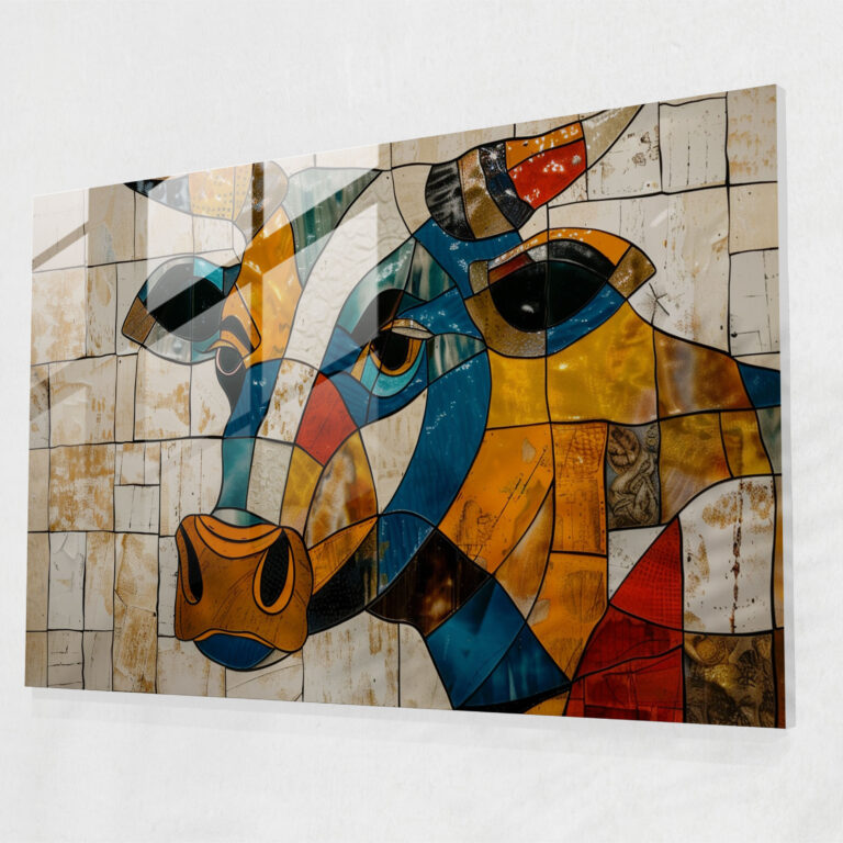 Pablo Picasso Glass Print - Bull Portrait - Pablo Picasso, Pablo Picasso, Bull Portrait, Glass Print
