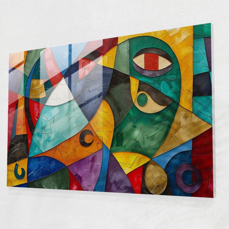 Pablo Picasso Glass Print - Abstract Geometric Shapes - Pablo Picasso, Pablo Picasso, Glass Print, Home Decoration