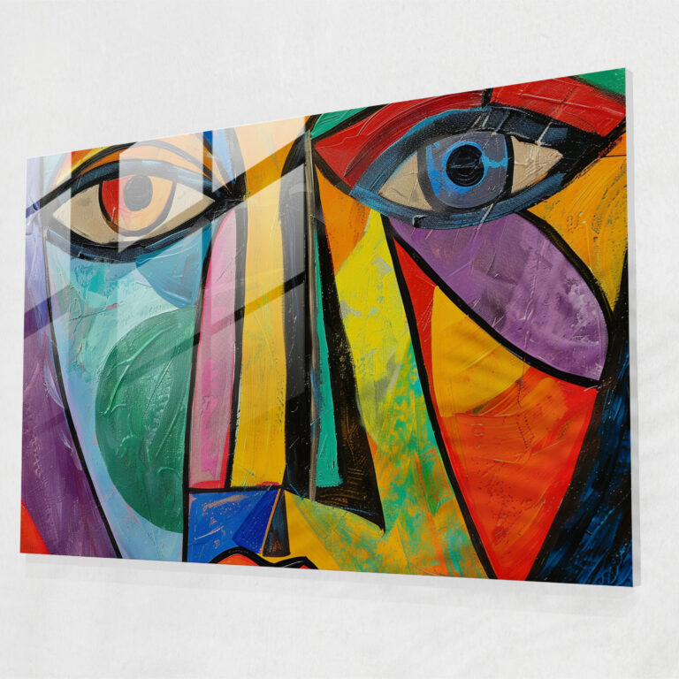 Pablo Picasso Glass Print - Abstract Portrait - Pablo Picasso, Wall Decoration, Glass Print, Pablo Picasso