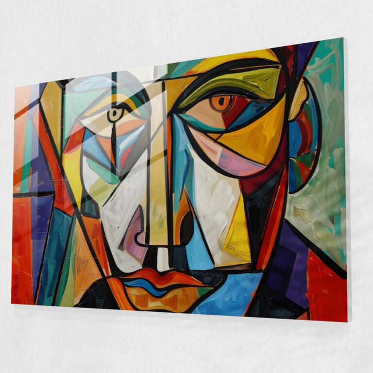 Pablo Picasso Glass Wall Art - Cubist Portrait - Pablo Picasso, Cubist, Wall Decoration, Glass Wall Art