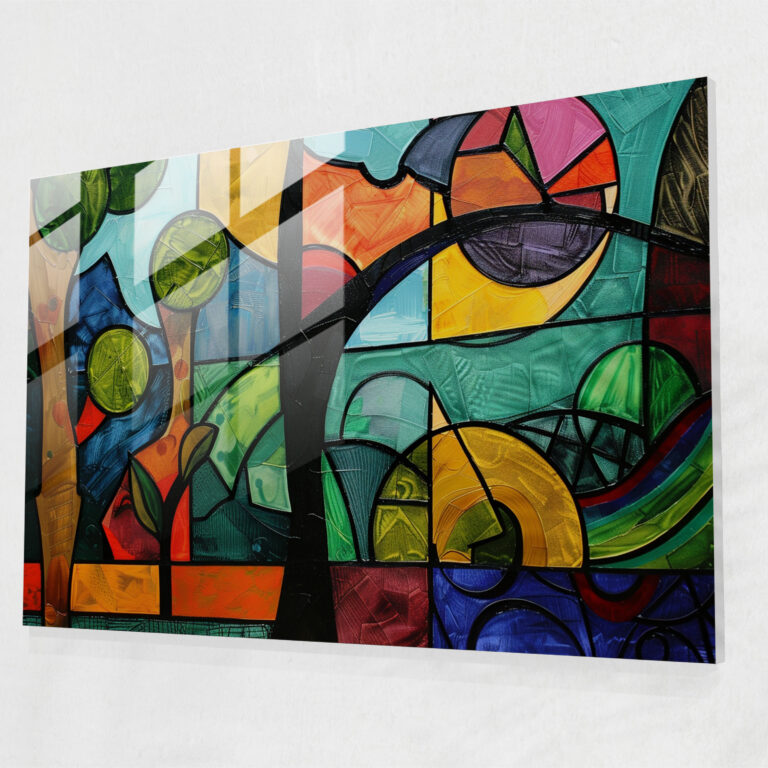 Pablo Picasso Glass Print - Abstract Landscape - Pablo Picasso, Bold Colors, Pablo Picasso, Abstract
