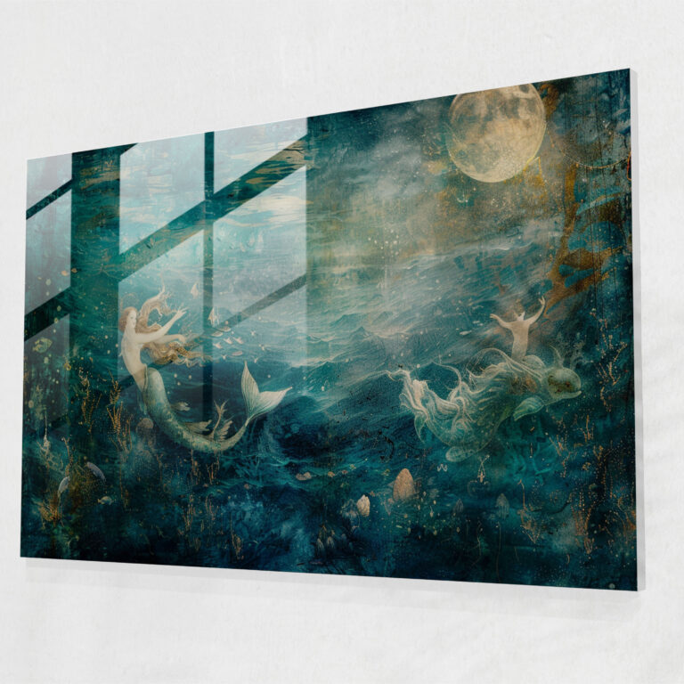 Mythical Seascape Glass Print - Pre-Raphaelite Brotherhood, Modern Art, Glass Print, Glass Art