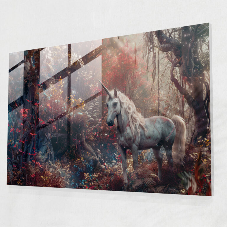 Magical Unicorn Glass Print - Pre-Raphaelite Brotherhood, Glass Print, Home Decoration, Pre-Raphaelite Brotherhood