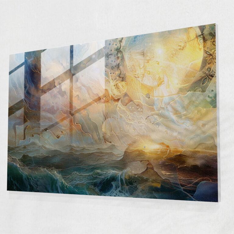 Celestial Landscape Glass Art - Pre-Raphaelite Brotherhood, Home Decoration, Wall Decoration, Glass Art