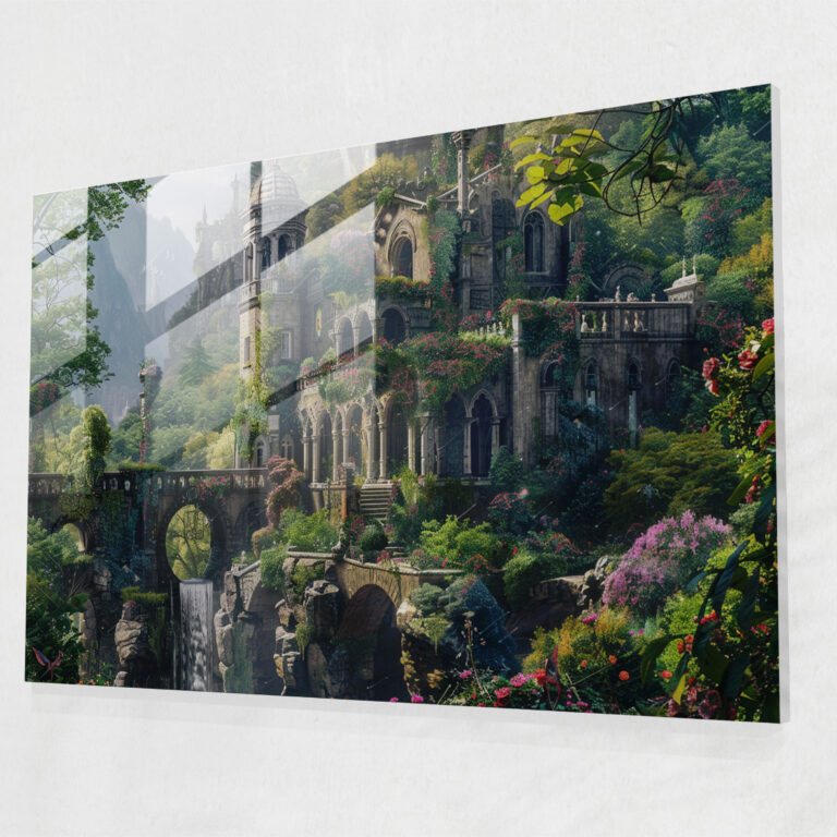Enchanted Castle Glass Wall Art - Pre-Raphaelite Brotherhood, Wall Decoration, Home Decoration, Glass Wall Art