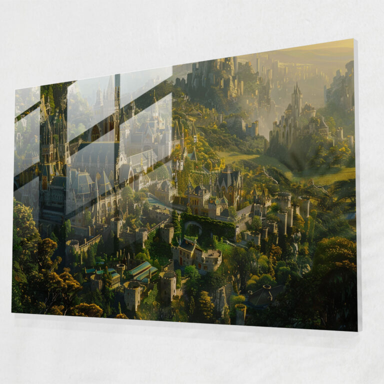 Pre-Raphaelite Brotherhood Glass Art - Medieval Castle - Pre-Raphaelite Brotherhood, Landscape Art, Modern Art, Glass Art