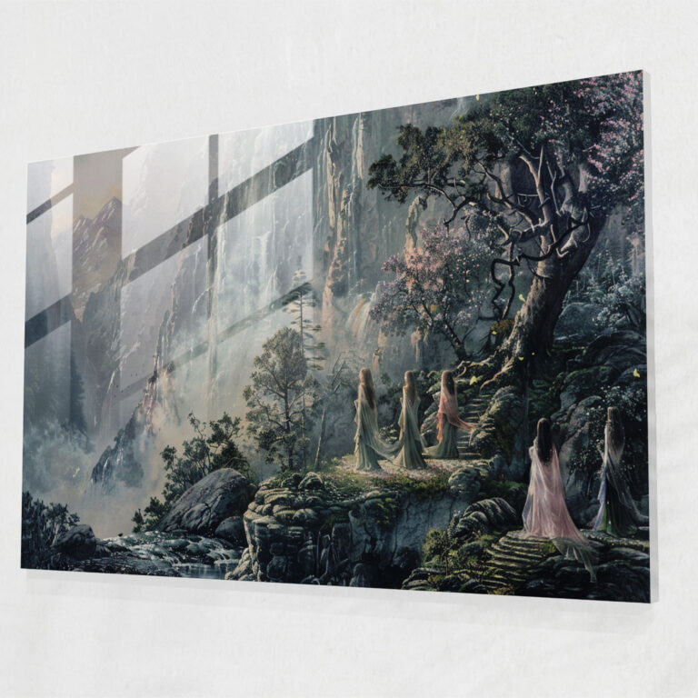 Ethereal Maidens Glass Print - Pre-Raphaelite Brotherhood, Home Decoration, Glass Art, Wall Decoration