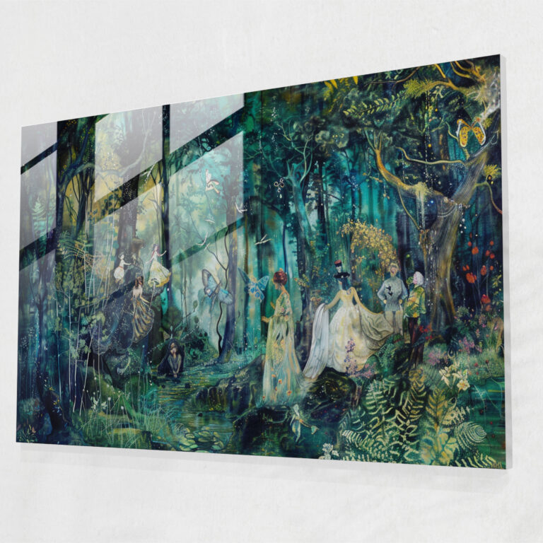 Enchanted Forest Glass Wall Art - Pre-Raphaelite Brotherhood, Wall Decoration, Glass Art, Glass Wall Art