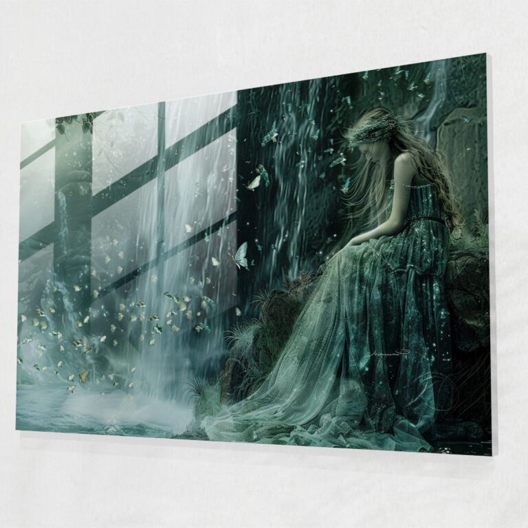 Pre-Raphaelite Brotherhood Glass Print: Ethereal Nymph - Pre-Raphaelite Brotherhood, Home Decoration, Glass Print, Glass Wall Art