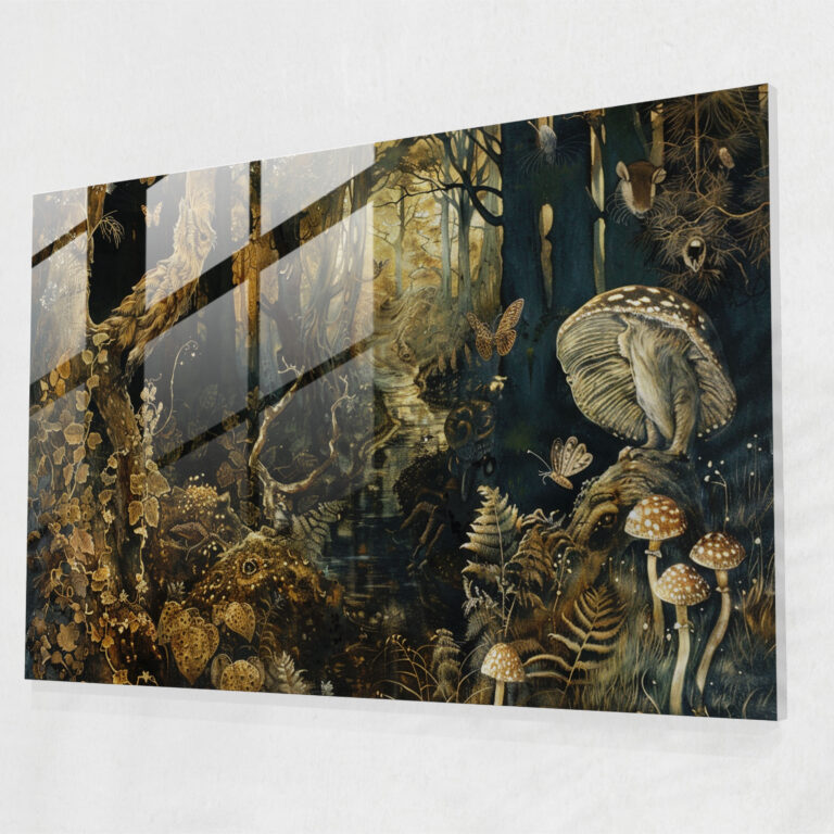 Pre-Raphaelite Brotherhood Glass Wall Art: Enchanted Forest - Pre-Raphaelite Brotherhood, Pre-Raphaelite Brotherhood, Whimsical Creatures, Enchanted Forest