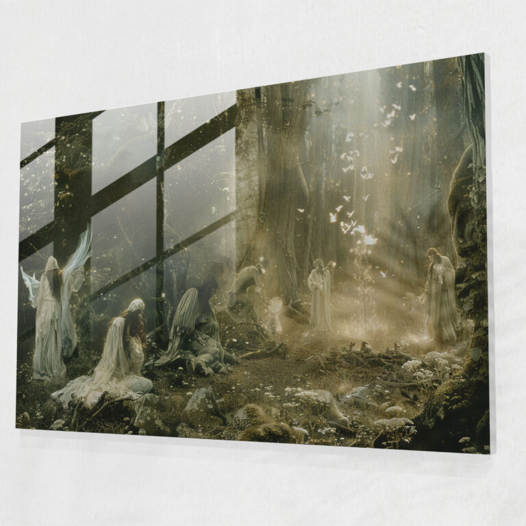 Pre-Raphaelite Brotherhood Glass Wall Art - Mythological Creatures In Enchanted Forest - Pre-Raphaelite Brotherhood, Home Decoration, Glass Print, Mythological Creatures