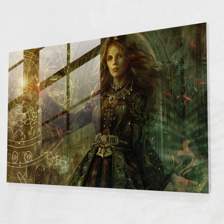 Pre-Raphaelite Brotherhood Home Decoration - Powerful Sorceress Casting Spells - Pre-Raphaelite Brotherhood, Modern Art, Glass Art, Pre-Raphaelite Brotherhood