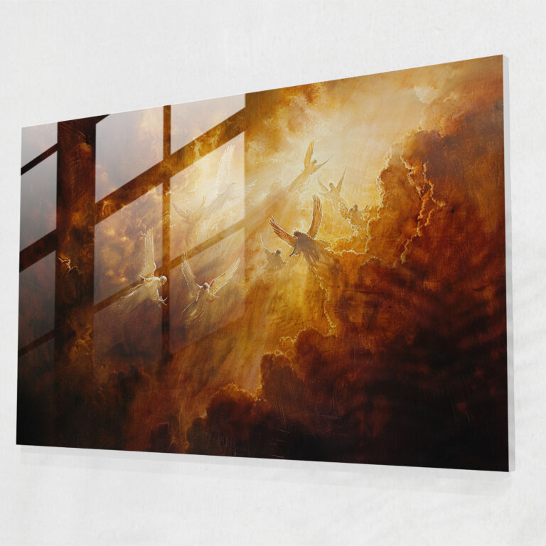 Pre-Raphaelite Brotherhood Modern Art - Angels Descending From Heavens - Pre-Raphaelite Brotherhood, Wall Decoration, Glass Wall Art, Glass Print