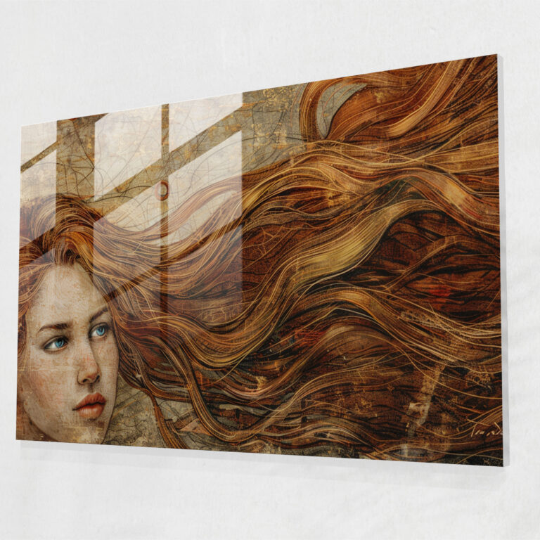 Pre-Raphaelite Brotherhood Glass Print - Detailed Portrait Of A Woman - Pre-Raphaelite Brotherhood, Glass Wall Art, Wall Decoration, Glass Print