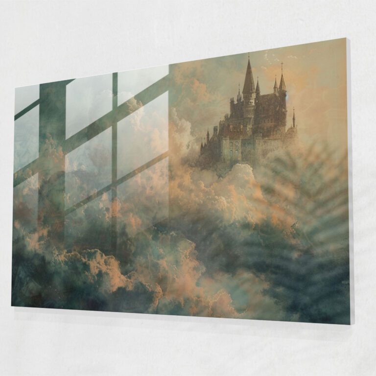Castle In The Clouds Glass Print - Pre-Raphaelite Brotherhood, Pre-Raphaelite Brotherhood, Imagination, Modern Art