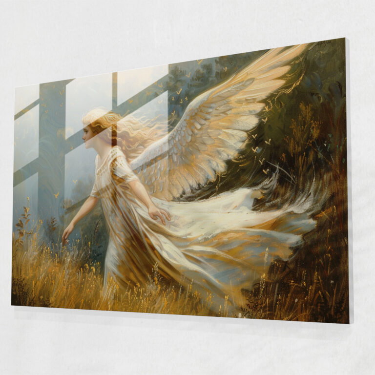 Pre-Raphaelite Brotherhood Angel In Landscape Home Decoration - Pre-Raphaelite Brotherhood, Home Decoration, Wall Decoration, Glass Art