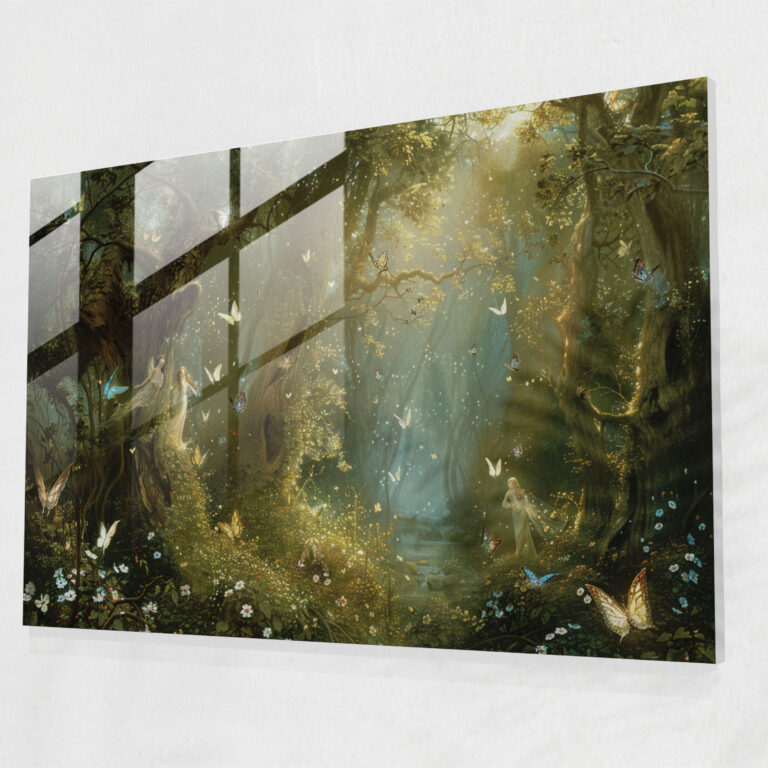 Pre-Raphaelite Brotherhood Glass Art - Enchanted Forest Fairies - Pre-Raphaelite Brotherhood, Glass Art, Wall Decoration, Home Decoration
