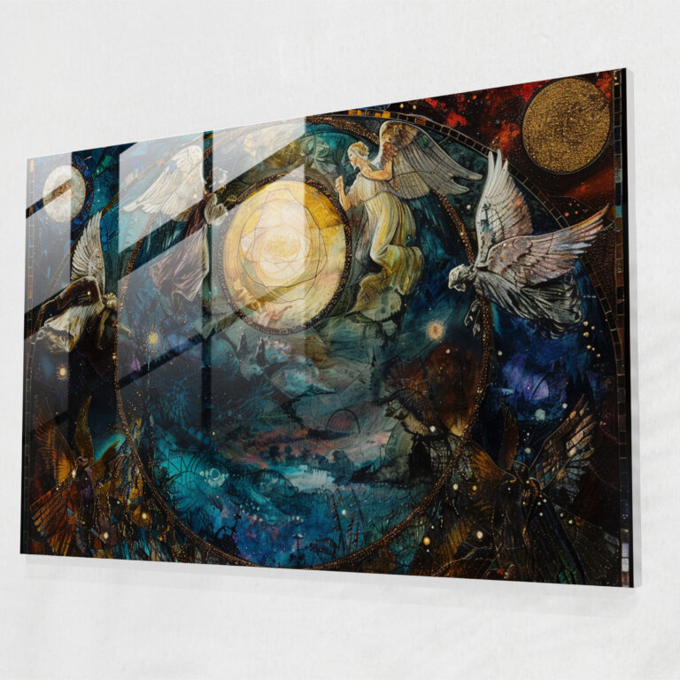 Celestial Fantasy Glass Print Wall Decoration - Pre-Raphaelite Brotherhood, Pre-Raphaelite Brotherhood, Modern Art, Glass Wall Art
