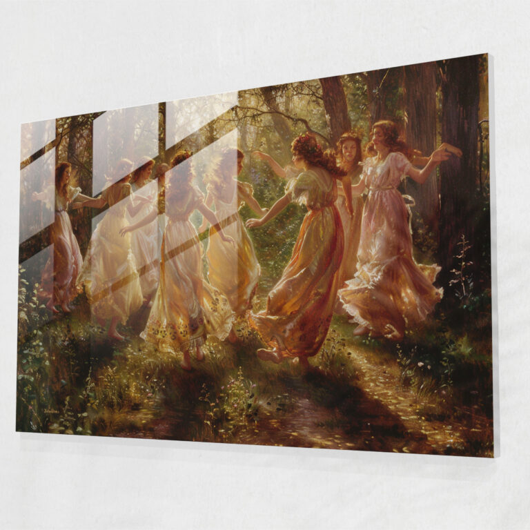 Dancing Maidens Glass Wall Art Home Decoration - Pre-Raphaelite Brotherhood, Home Decoration, Glass Art, Wall Decoration