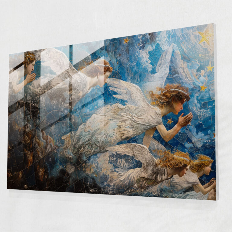 Heavenly Angels Glass Wall Art Home Decoration - Pre-Raphaelite Brotherhood, Pre-Raphaelite Brotherhood, Modern Art, Glass Print