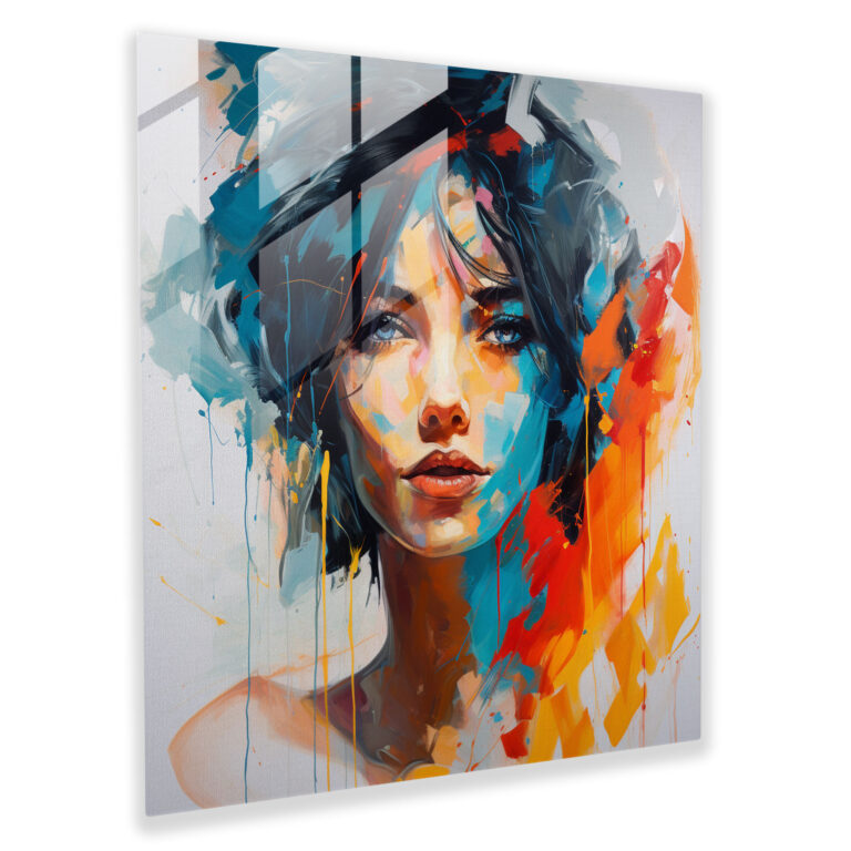Portrait Of Vibrance Glass Print - Portrait, Glass Wall Art, Home Decoration, Vibrant Colors
