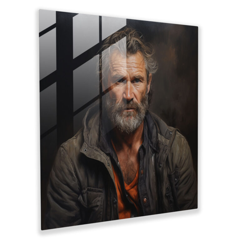 Lifelike Portrait Glass Print - Portrait, Realistic Oil Painting, Glass Wall Art, Glass Art