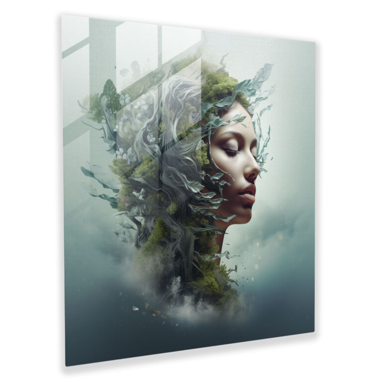 Dreamlike Nature Merging Glass Print - Portrait, Glass Print, Wall Decoration, Glass Art