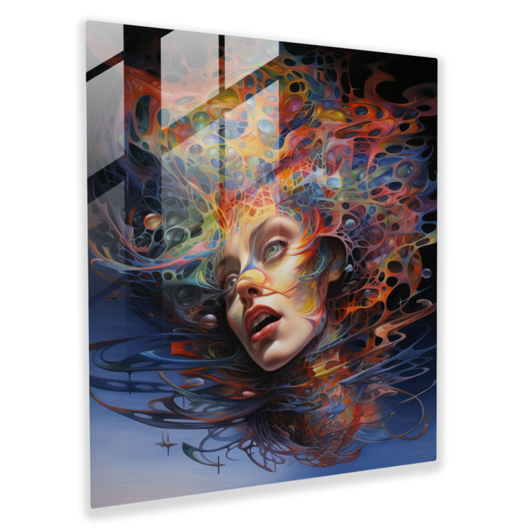 Glass Print - Surrealist Portrait - Portrait, Glass Wall Art, Modern Art, Wall Decoration