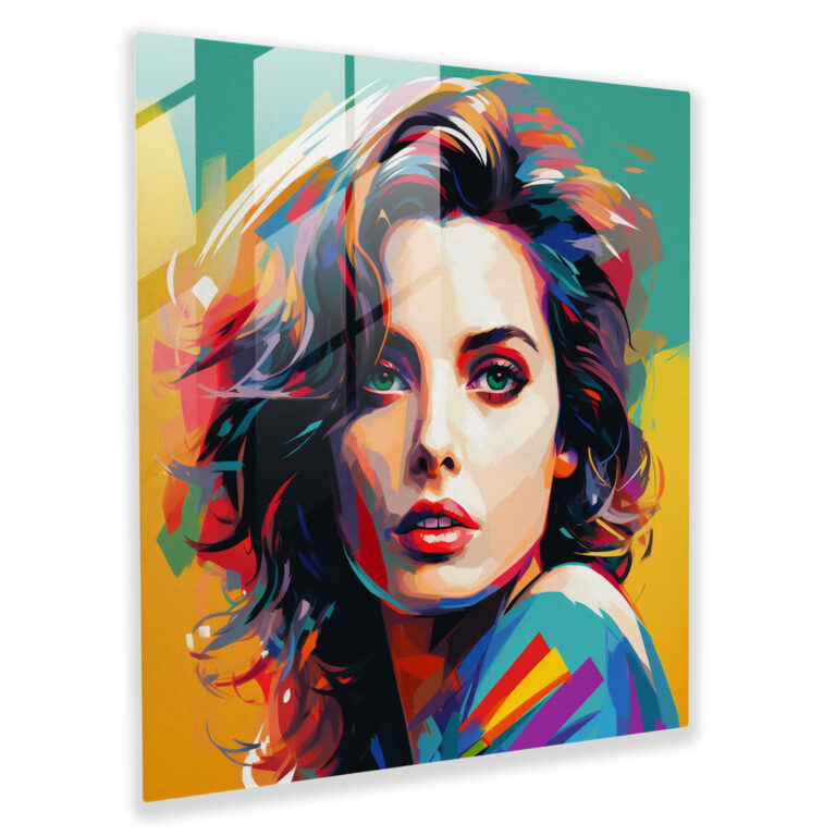 Glass Print - Pop Art Celebrity Portrait - Portrait, Bold Colors, Graphic Elements, Home Decoration